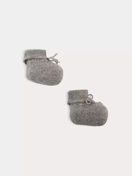 Newborn & Baby Bonpoint Socks And Accessories | Baby Cashmere Booties Heathered Gray