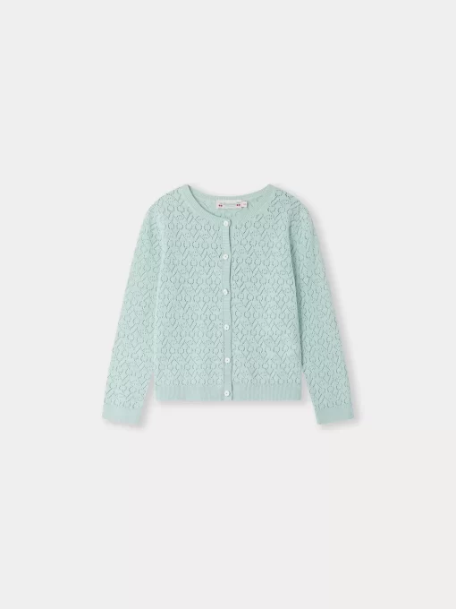 Child Bonpoint Cardigans And Sweaters | Cardigan Cherry Vert Celadon