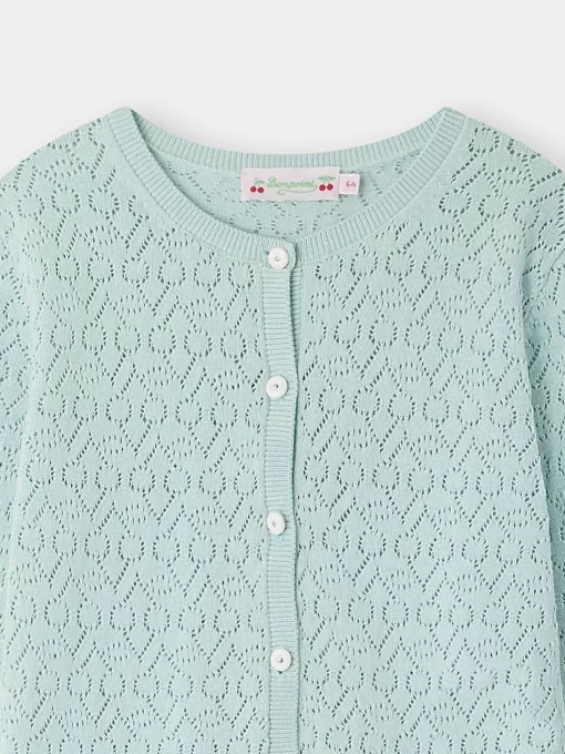 Child Bonpoint Cardigans And Sweaters | Cardigan Cherry Vert Celadon