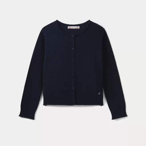 Child Bonpoint Cardigans And Sweaters | Cashmere Cardigan Navy Blue