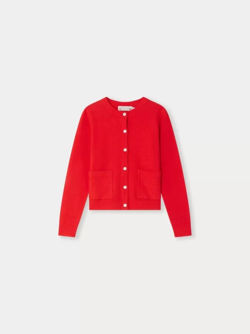 Child Bonpoint Cardigans And Sweaters | Clarisse Cardigan Poppy Red