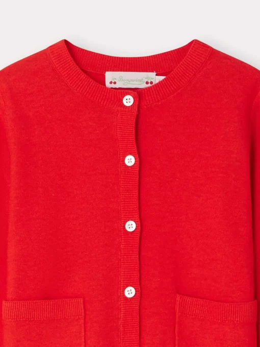 Child Bonpoint Cardigans And Sweaters | Clarisse Cardigan Poppy Red