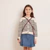 Child Bonpoint Cardigans And Sweaters | Demy Cardigan Navy Stripes