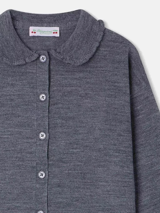 Child Bonpoint Cardigans And Sweaters | Diana Cardigan Medium Heathered Gray