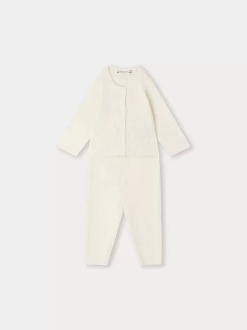 Newborn & Baby Bonpoint Sets And Jumpsuits | Ensemble Clarence Blanc Lait