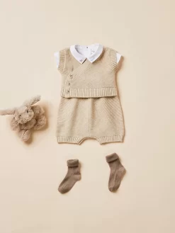 Newborn & Baby Bonpoint Sets And Jumpsuits | Foe Set Ecru