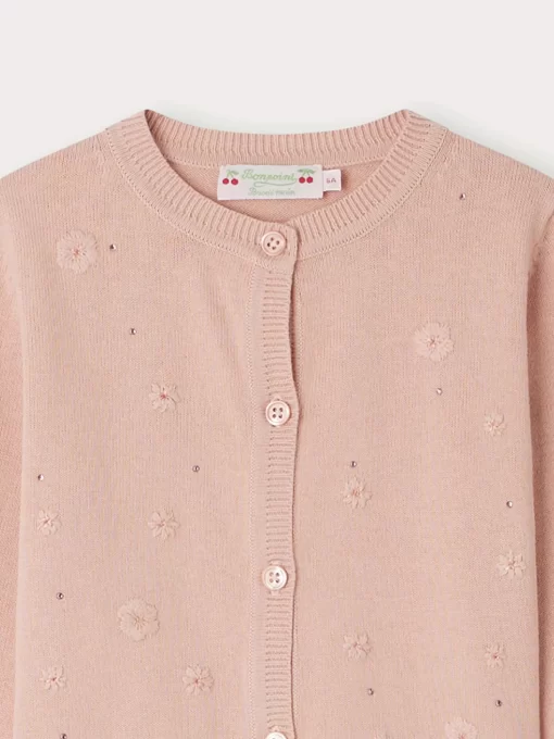 Child Bonpoint Cardigans And Sweaters | Francille Cardigan Silkscreen Pink Tea