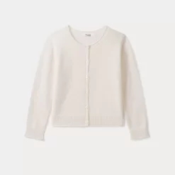 Child Bonpoint Cardigans And Sweaters | Girls' Cashmere Cardigan Milk White