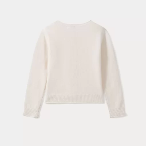 Child Bonpoint Cardigans And Sweaters | Girls' Cashmere Cardigan Milk White