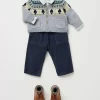 Newborn & Baby Bonpoint Sweaters And Cardigans | Tahiel Cardigan Grey-Blue Multicolored