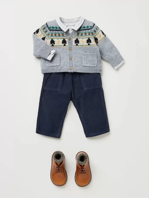 Newborn & Baby Bonpoint Sweaters And Cardigans | Tahiel Cardigan Grey-Blue Multicolored