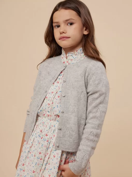 Child Bonpoint Cardigans And Sweaters | Thindra Cardigan Heathered Gray