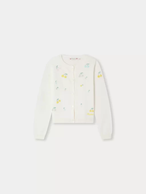 Child Bonpoint Cardigans And Sweaters | Toesie Cardigan White Milk